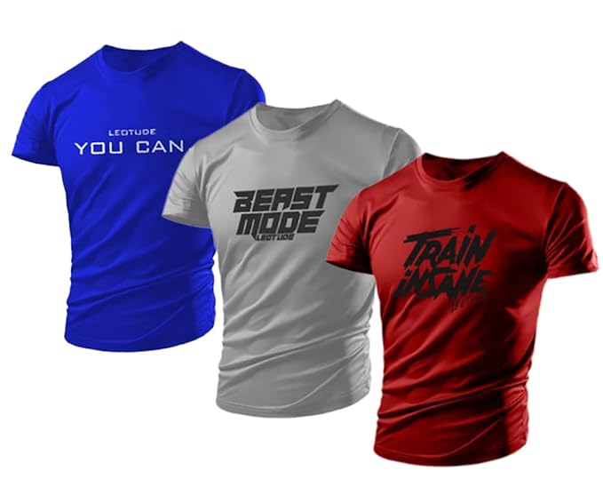 Half Sleeve Round Neck Combo Gym Tshirt