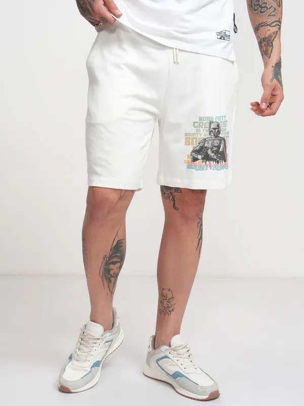 Star Wars Men Off White Darth Vader Regular Shorts