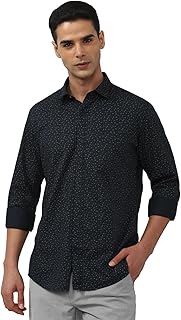 Popcorn Shirt for Men Soild Slim Fit Sleeve Spread
