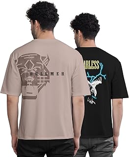 Trendy Front and Back Printed Oversized Round Neck