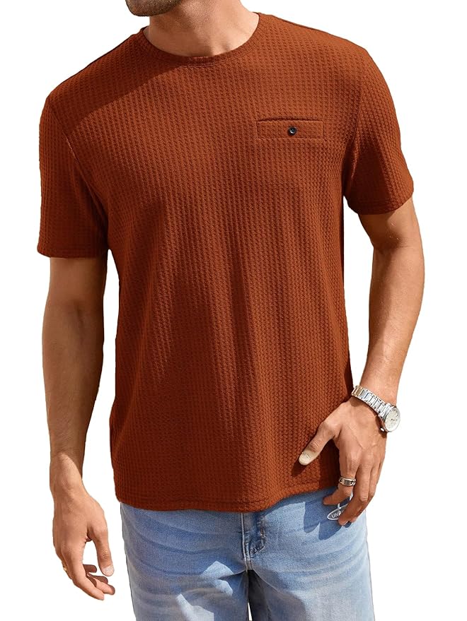 Waffle Knitted Crew Neck Regular Fit Tees