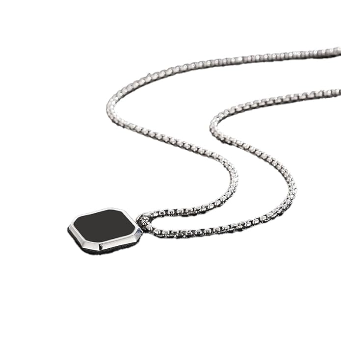 SALTY Alpha Anti Tarnish Stainless Steel Midnight Charisma Locket Neck Chain for Men | Stylish Penda