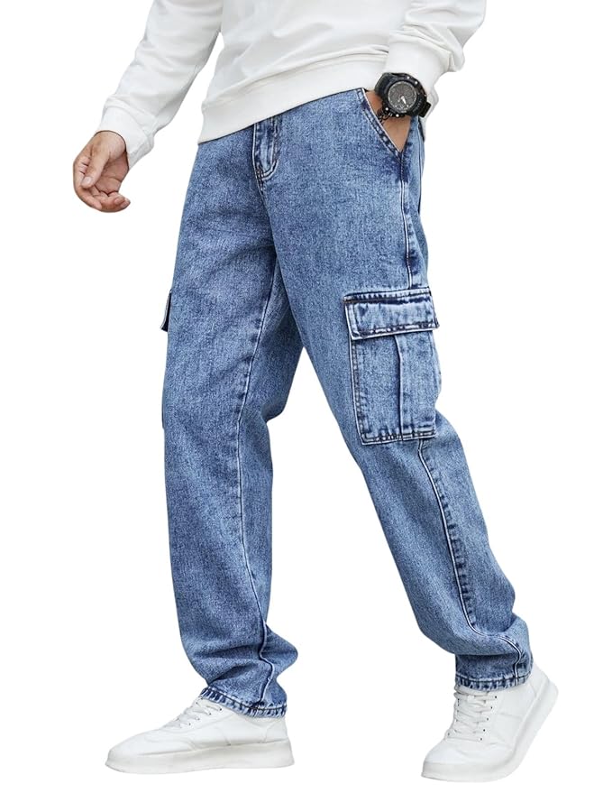 GRECIILOOKS Jeans for Men | Men Jeans | Cargo Jeans for Men | Jeans Pant for Men | Baggy Jeans for M