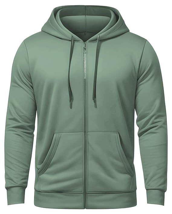 ADRO Men's Solid Cotton Zipper Hoodies