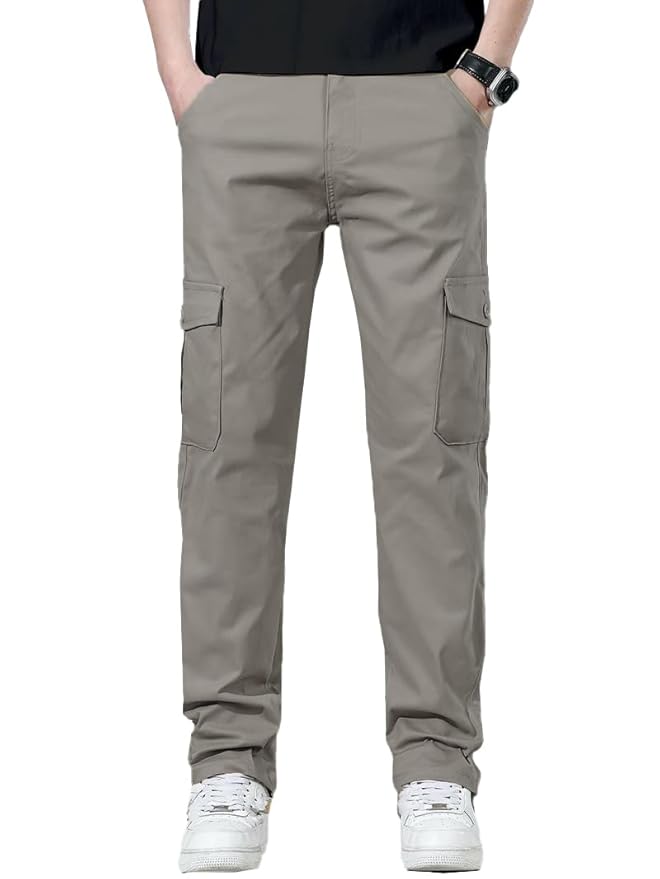 TOPLOT Men's Cotton Cargo Pants || Cargo for Men || Straight-Leg Cargo for Men || Men Cargo Pant