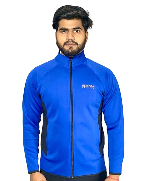 RENESSA® Upper Sports Jacket for Men Full Sleeve Mens Jacket with Two Closer Zipper Pockets - Sports