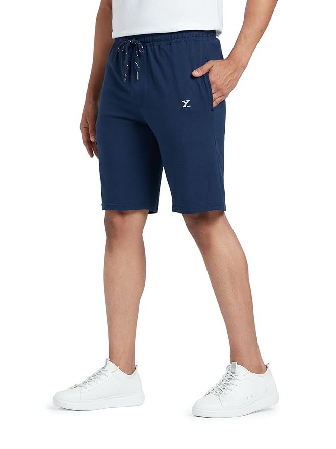 Men's Ace Cotton Regular Fit Solid Shorts with Side Pockets and No Marks Waistband