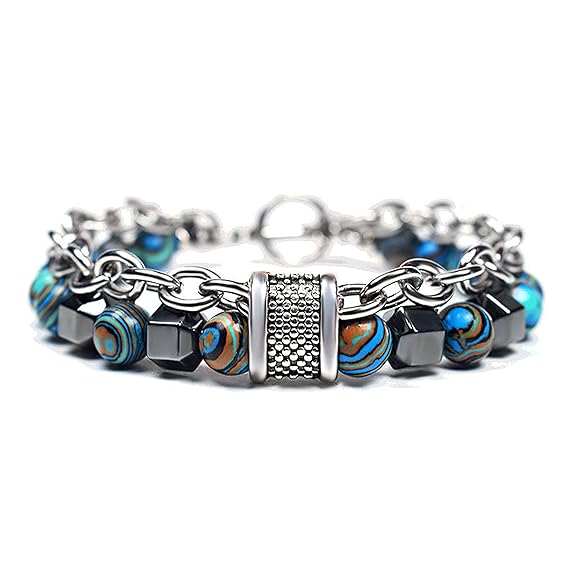 Fashion Frill Stylish Boys Bracelet Stainless Steel Beads Silver Chain Bracelet For Men Boys Mens Je