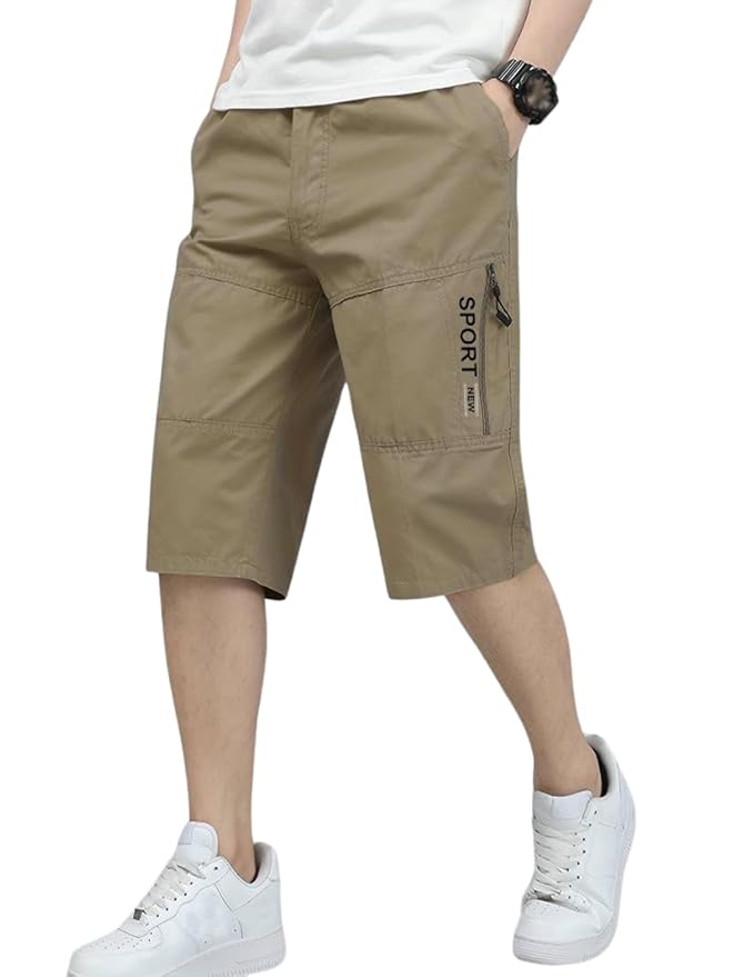 TAGDO Men's Solid Cotton Shorts