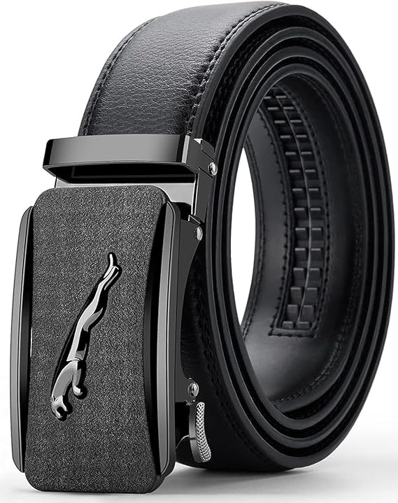 Contacts Genuine Leather Belt for Men with Easier Adjustable Autolock Buckle - Micro Adjustable Belt