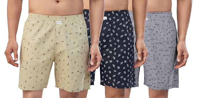 Nermosa Men's 100% Cotton Boxer Shorts – Soft, Breathable, All-Day Comfort