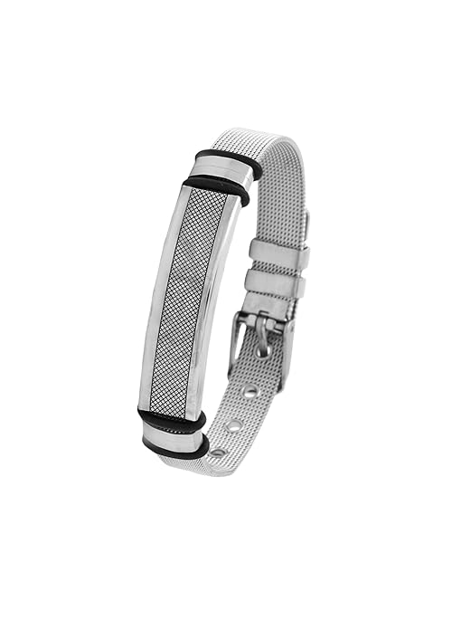Yellow Chimes Western Style Cross Design Printed Causal Wear Wristband Opening Bracelet for Men and 