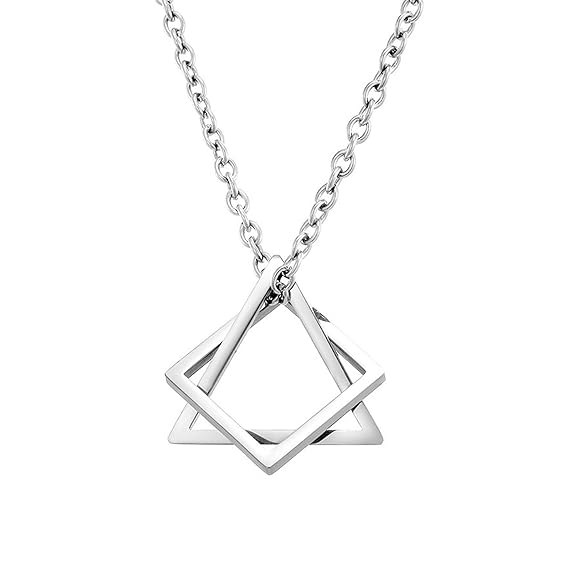 Fashion Frill Silver Chain For Men Geometric Stainless Steel Silver Necklace Pendant For Men Boys Gi
