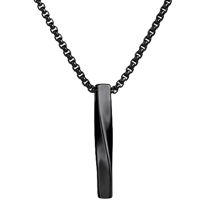 SALTY Alpha Anti Tarnish Stainless Steel Coiller Locket Neck Chain for Men | Stylish Pendant Necklac