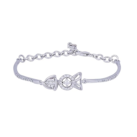 THE MARKETVILLA 925 Silver Bracelet for Women |Geometric Cluster| Bracelet for Girls Stylish - Simpl