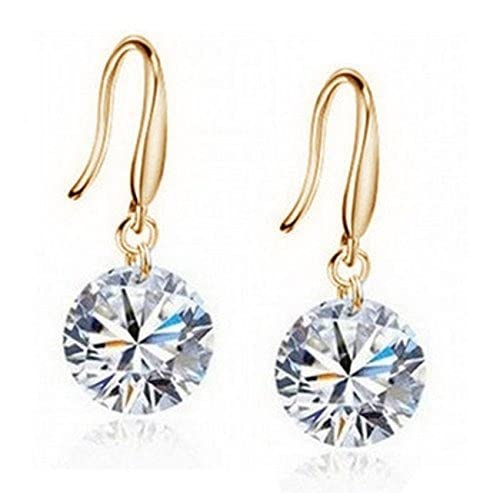 Nilu's Collection Enchanting Light Weight Cubic Zircon Crystal Drop Earrings for Women and Girls, fo