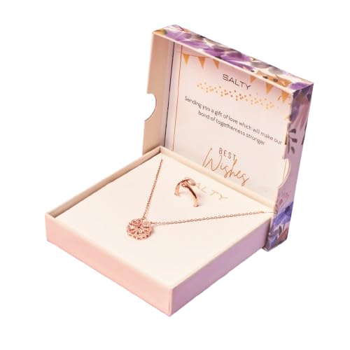 SALTY Anti Tarnish Radiant Love Gift Box | Necklace & Ring Jewellery Set for Women | Latest Stylish 