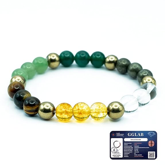Astrotalk Dhan Yog Bracelet | Attracts Wealth & Financial Prosperity | Pyrite, Citrine, & Aventurine