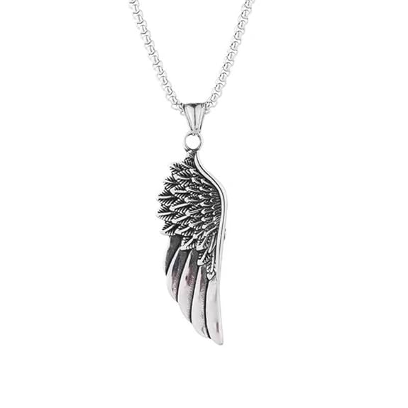 Salty Alpha Anti Tarnish Stainless Steel Hellfire Wing Locket Neck Chain for Men | Stylish Pendant N