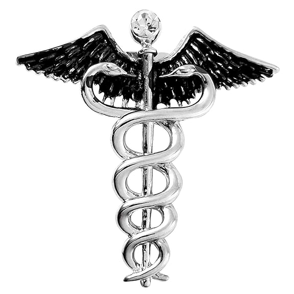 Mahi Medical Caduceus Doctor's Unisex Brooch Lapel Pin (PABP1101071PR)