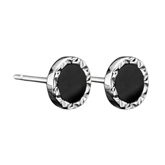 Salty Alpha Anti Tarnish Beaten Black Earrings for Men | Ear Studs for Man | Stylish Fashion Jewelle