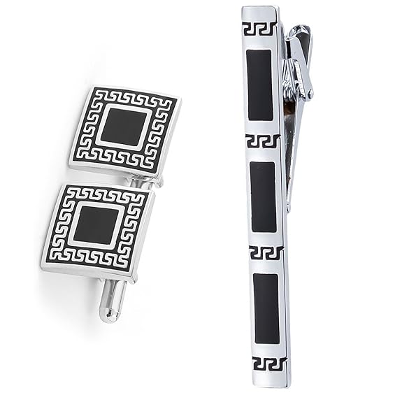 Cufflinks Set, Tie Pin & Cufflinks For Men Formal, Mens Accessories Stylish Tie Set Cuff Links For M