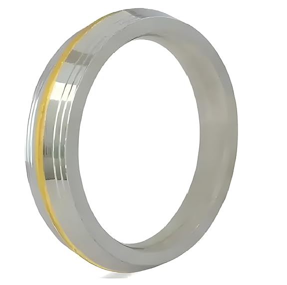 TEYRAH Heavy MultiLine Brass Ring Stainless Steel 12MM Heavy Sikh Kada For Women And Men Punjabi Bra